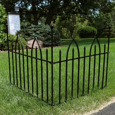 Discount β¨ Sunnydaze Decor Sunnydaze Outdoor Lawn and Garden Metal Gothic Arch Style Decorative Border Fence Panel Set - 6' - Black - 2pk π 3 Discount β¨ Sunnydaze Decor Sunnydaze Outdoor Lawn and Garden Metal Gothic Arch Style Decorative Border Fence Panel Set - 6' - Black - 2pk π