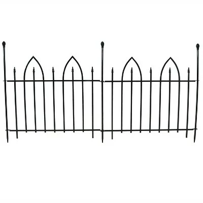 Discount β¨ Sunnydaze Decor Sunnydaze Outdoor Lawn and Garden Metal Gothic Arch Style Decorative Border Fence Panel Set - 6' - Black - 2pk π 5 Discount β¨ Sunnydaze Decor Sunnydaze Outdoor Lawn and Garden Metal Gothic Arch Style Decorative Border Fence Panel Set - 6' - Black - 2pk π - Image 3