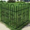New 🎁 Sunnydaze Decor Sunnydaze Outdoor Lawn and Garden Metal Finial Topped Decorative Border Fence Panel Set - 8' - Black - 2pk ✨