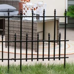 Hot Sale 🎉 Sunnydaze Decor Sunnydaze Outdoor Lawn and Garden Metal Cambridge Style Decorative Border Fence Panel Set - 10' - Black - 5pk 🧨 -Garden Decor Shop unnamed file 8923