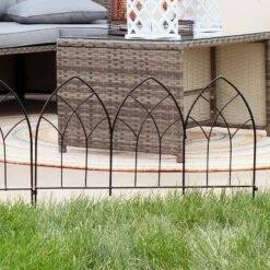Promo 🛒 Sunnydaze Decor Sunnydaze Outdoor Lawn and Garden Metal Narbonne Style Decorative Border Fence Panel Set - 9' - Black - 5pk ❤️ -Garden Decor Shop unnamed file 8940