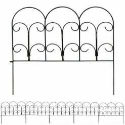 Outlet 🔥 Sunnydaze Decor Sunnydaze Outdoor Lawn and Garden Metal Victorian Style Decorative Border Fence Panel Set - 7' - Black - 5pk 😀 -Garden Decor Shop unnamed file 8945
