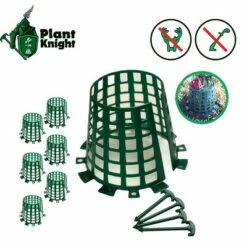 Top 10 😍 Plant Knight Tree Trunk Guard Protector with 6 Inch Plastic Expandable Wrap Fence Cage Ventilation and Clip for Garden Protection, 6 Pack (Green) 🛒
