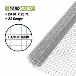 New 🎉 Midwest Air Technologies YardGard 2 x 25 Foot Heavy Duty Galvanized Steel 1/4 Inch Square Mesh Design Poultry Netting/Wire Garden Fencing Hardware Cloth, Silver ⌛