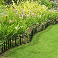 Deals 🤩 Nature Spring Victorian-Style Arch Garden Fence for Landscaping Edging - 24" x 15.5" per Panel, Pack of 4, Black ⭐ -Garden Decor Shop unnamed file 9064
