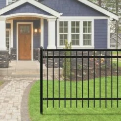 Outlet 😀 ALEKO Nice Style Self Unassembled Steel Fence, 6' x 4' Black ❤️