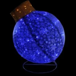Discount ⭐ Northlight 36" Blue LED Twinkling Glittered ❄ Christmas Ball Ornament Outdoor Yard Decor 🤩