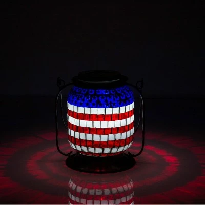 Best Sale π€© Alpine Corporation Alpine 7" Solar Patriotic Glass/Iron Hanging Lantern with LED Lights Cool White π 5 Best Sale π€© Alpine Corporation Alpine 7" Solar Patriotic Glass/Iron Hanging Lantern with LED Lights Cool White π - Image 3