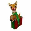 Deals 🎉 Northlight 24" Pre-Lit Rudolph the Red Nosed Reindeer Gift Box 🎄 Christmas Outdoor Decor - Clear Lights 👍