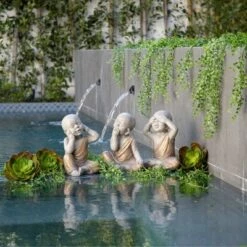 Best Sale 🧨 12" Polyresin Baby Monk Figurine Gray/Gold - Sagebrook Home 🧨 -Garden Decor Shop unnamed file 9125