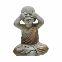 Best Sale 🧨 12" Polyresin Baby Monk Figurine Gray/Gold - Sagebrook Home 🧨 -Garden Decor Shop unnamed file 9127