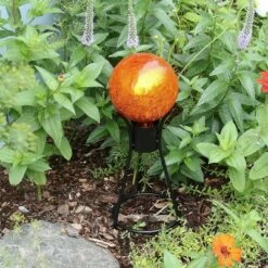 Deals ✔️ 13.75" Iron Trestle III Spiked Gazing Globe Ball Stand Black Powder 🧥 Coat Finish - ACHLA Designs ⌛ -Garden Decor Shop unnamed file 9166