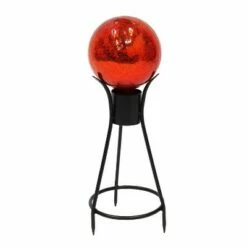 Deals ✔️ 13.75" Iron Trestle III Spiked Gazing Globe Ball Stand Black Powder 🧥 Coat Finish - ACHLA Designs ⌛ -Garden Decor Shop unnamed file 9169