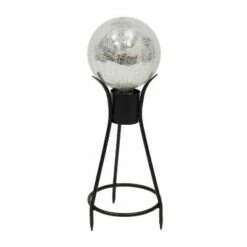 Deals ✔️ 13.75" Iron Trestle III Spiked Gazing Globe Ball Stand Black Powder 🧥 Coat Finish - ACHLA Designs ⌛ -Garden Decor Shop unnamed file 9171