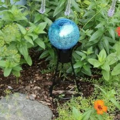 Deals ✔️ 13.75" Iron Trestle III Spiked Gazing Globe Ball Stand Black Powder 🧥 Coat Finish - ACHLA Designs ⌛ -Garden Decor Shop unnamed file 9172