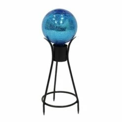 Deals ✔️ 13.75" Iron Trestle III Spiked Gazing Globe Ball Stand Black Powder 🧥 Coat Finish - ACHLA Designs ⌛ -Garden Decor Shop unnamed file 9173