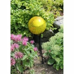 Deals ✔️ 13.75" Iron Trestle III Spiked Gazing Globe Ball Stand Black Powder 🧥 Coat Finish - ACHLA Designs ⌛ -Garden Decor Shop unnamed file 9174