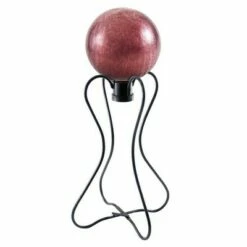 Hot Sale 👏 21.5" Iron Daffodil Gazing Globe Ball Stand Black Powder 🧥 Coat Finish - ACHLA Designs 🔔