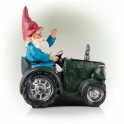 Best Pirce ✔️ Alpine Corporation 10" Polyresin Solar Tractor Riding Gnome with LED Lights Green ⌛ -Garden Decor Shop unnamed file 9207