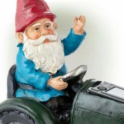 Best Pirce ✔️ Alpine Corporation 10" Polyresin Solar Tractor Riding Gnome with LED Lights Green ⌛ -Garden Decor Shop unnamed file 9208