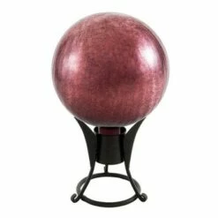 Coupon ✨ 7.75" Small Iron Trestle Gazing Globe Ball Stand Black Powder 🧥 Coat Finish - ACHLA Designs ✨