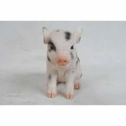 Budget ✔️ HI-LINE GIFT LTD 6" Polyresin Sitting Baby Pig with Black Dots Statue Pink - Hi-Line Gift 😀