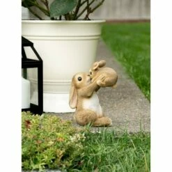 Best Pirce 👏 Zingz & Thingz Zingz & Thingz 8" Polyresin Playful Mom and Baby Rabbit Garden Figurine Light Brown 😉 -Garden Decor Shop unnamed file 9342