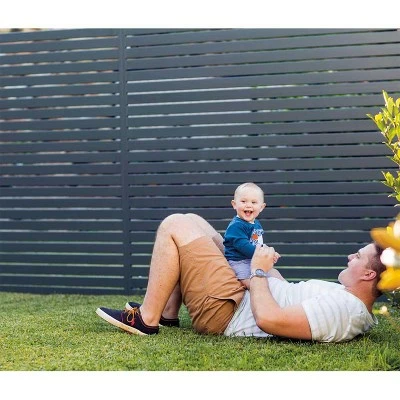 Budget 𧨠Stratco SC-10660 71 x 39 Inch Powder-Coated Aluminum Quick Screen, Non-Weld Adjustable Outdoor Horizontal Slat Gate Fencing, Black π 4 Budget 𧨠Stratco SC-10660 71 x 39 Inch Powder-Coated Aluminum Quick Screen, Non-Weld Adjustable Outdoor Horizontal Slat Gate Fencing, Black π - Image 2