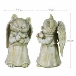 Hot Sale ⌛ 10.43" Resin Cat Angel Garden Statue Gray - Exhart 🎉 -Garden Decor Shop unnamed file 95
