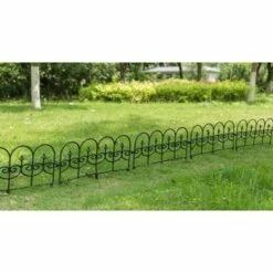Deals π€© Gardenised Vinyl Wrought Iron- Look Garden Ornamental Edging, Lawn Picket Fence Landscape Panel Border, Flower Bed Barrier, One Piece β€οΈ