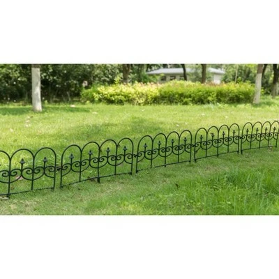 Deals 🤩 Gardenised Vinyl Wrought Iron- Look Garden Ornamental Edging, Lawn Picket Fence Landscape Panel Border, Flower Bed Barrier, One Piece ❤️ 3 Deals 🤩 Gardenised Vinyl Wrought Iron- Look Garden Ornamental Edging, Lawn Picket Fence Landscape Panel Border, Flower Bed Barrier, One Piece ❤️