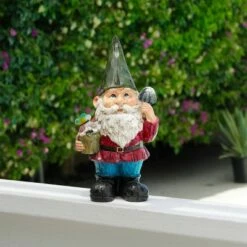 Flash Sale 👏 12" Polyresin Gnome With Flower Pot Statue - Alpine Corporation 🎁