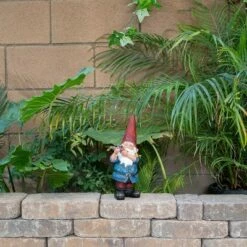 Discount 🔔 Alpine Corporation Alpine 12" Hunting 👕 Shirt Magnesium Oxide Garden Gnome Statue Blue ✨