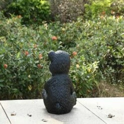 Budget 🌟 HI-LINE GIFT LTD 13" Polyresin Sitting Bear Cub Holding Sunflower Outdoor Statue Black - Hi-Line Gift 🧨 -Garden Decor Shop unnamed file 969