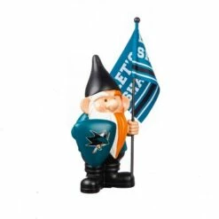 Discount 🎁 Evergreen San Jose Sharks, Flag Holder Gnome 😀 -Garden Decor Shop unnamed file 9709