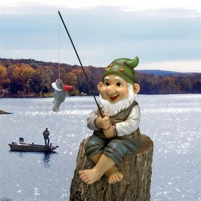 Deals π Design Toscano Ziggy, The Fishing Gnome Garden Sitter Statue - Multicolored π 4 Deals π Design Toscano Ziggy, The Fishing Gnome Garden Sitter Statue - Multicolored π - Image 2