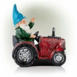 Best deal 👍 Alpine Corporation 10" Polyresin Tractor Riding Gnome with LED Lights Red ⌛ -Garden Decor Shop unnamed file 9804
