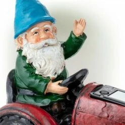 Best deal 👍 Alpine Corporation 10" Polyresin Tractor Riding Gnome with LED Lights Red ⌛ -Garden Decor Shop unnamed file 9805