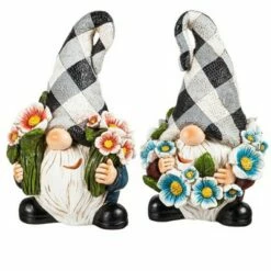 Buy 🥰 Evergreen 8"H Gnome with Red Flower Garden Statuary Garden and Yard Decor 🎉