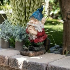 Cheapest 👍 Alpine Corporation 15" Polyresin Gnome Smiling Statue 😍