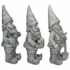 Best Sale 🎉 Northlight Set of 3 Gray Gardening Garden Gnomes Outdoor Statues 15.75" 😀 -Garden Decor Shop unnamed file 9840