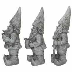Best Sale 🎉 Northlight Set of 3 Gray Gardening Garden Gnomes Outdoor Statues 15.75" 😀 -Garden Decor Shop unnamed file 9841