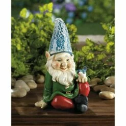 Promo π Zingz & Thingz Zingz & Thingz 7.25" Polyresin Cherry Gnome Solar Statue π