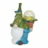 Deals 🥰 Zingz & Thingz Zingz & Thingz 10.6" Polyresin Gnome with Flower Pot Solar Statue 🌟