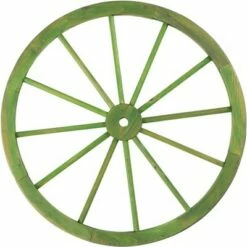Buy π Gardenised Decorative Antique Cottage Green Wagon Garden Wheel - 31 π