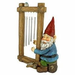 Best Sale ⭐ Design Toscano Ringing His Chimes Garden Gnome Statue - Multicolored 🤩 -Garden Decor Shop unnamed file 9936