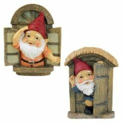 Outlet ⌛ Design Toscano The Knothole Gnomes Garden Welcome Tree Sculpture: Window & Door Gnomes ❤️