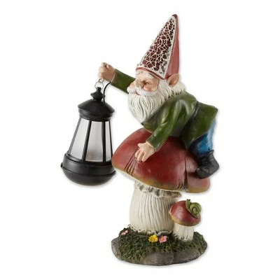 New π Zingz & Thingz Zingz & Thingz 8.5" Polyresin Gnome on Mushroom Solar Statue π 5 New π Zingz & Thingz Zingz & Thingz 8.5" Polyresin Gnome on Mushroom Solar Statue π - Image 3