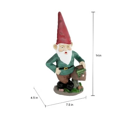 Best Sale π Nature Spring Lawn Gnome Resin Statue for Gardens and Backyards - 14", Green/Red β 4 Best Sale π Nature Spring Lawn Gnome Resin Statue for Gardens and Backyards - 14", Green/Red β - Image 3