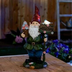 Outlet 🔥 Zingz & Thingz Zingz & Thingz 15" Polyresin Solar Bluebird Gnome Welcome Statue 🧨 -Garden Decor Shop unnamed file 9996